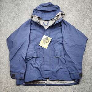Propper GORE-TEX Jacket Mens Large Blue Foul Weater Parka Waterproof Rain Shell